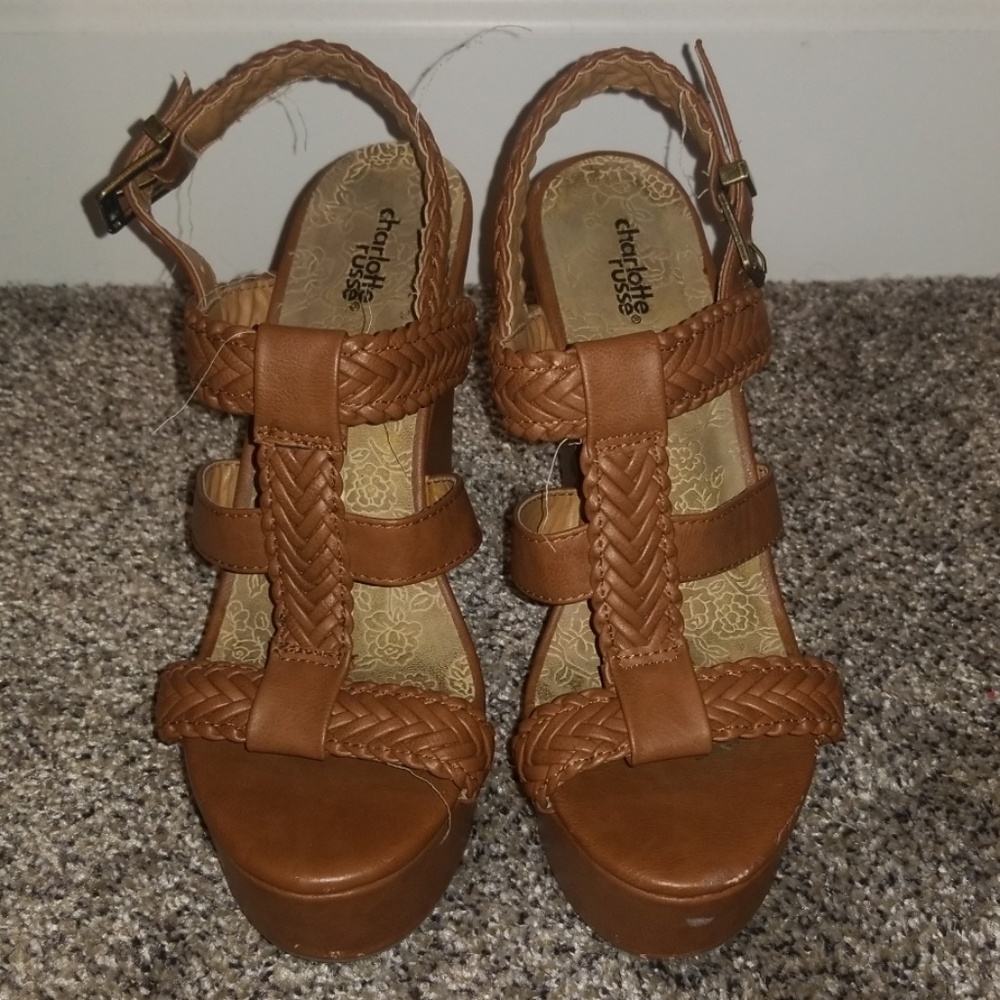 Tan Woven wedges